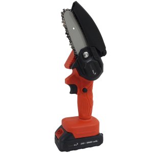 Mini Motosserra Elétrica À Bateria Portátil 24v 3000 Mah Bivolt Vermelha Importway Iwmmsbvm Iwmmsbvm