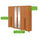 Ver mais imagens de Guarda-roupa Lopas Bertha com Espelho 6 Portas 4 Gavetas