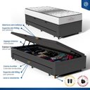 Ver imagem 3 de Cama Box Baú com Colchão de Molas Ensacadas Double Face Essence Probel + Auxiliar Solteiro 88cm