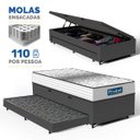 Ver imagem 3 de Cama Box Baú com Colchão de Molas Ensacadas Double Face Essence Probel + Auxiliar Solteiro 88cm