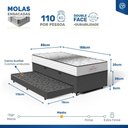 Ver imagem 4 de Cama Box Baú com Colchão de Molas Ensacadas Double Face Essence Probel + Auxiliar Solteiro 88cm