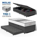 Ver imagem 2 de Cama Box Baú com Colchão de Molas Ensacadas Double Face Essence Probel + Auxiliar Solteiro 88cm