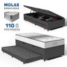 Cama Box Baú com Colchão de Molas Ensacadas Double Face Essence Probel + Auxiliar Solteiro 88cm - 2
