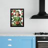 Quadro Decorativo Cozinha Menina com Pimentões 24x18cm - com Vidro:moldura Branca - 1