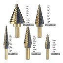 Ver imagem 3 de Jogo Com 5 Broca Escalonada Profissional De Titânium Hss Aço