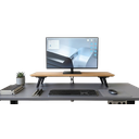 Ver imagem 4 de Suporte de Mesa para Monitor Ergonômico Elevador de Tela Madeira e Preto Organizador