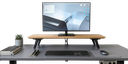 Ver imagem 4 de Suporte de Mesa para Monitor Ergonômico Elevador de Tela Madeira e Preto Organizador