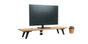 Ver imagem 2 de Suporte de Mesa para Monitor Ergonômico Elevador de Tela Madeira e Preto Organizador