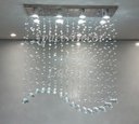 Ver imagem 1 de Lustre de Cristal Verdadeiro para Sala de Estar Retangular:90cm
