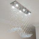 Ver imagem 2 de Lustre de Cristal Verdadeiro para Sala de Estar Retangular:90cm