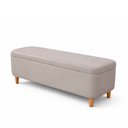 Ver imagem 2 de Puff Baú Bella 140cm Pés Madeira Courino Cinza - Sallar Home