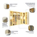 Ver imagem 5 de Guarda-Roupa Modulado Lúmine 8 Portas 4 Gavetas com Vidro e LED 100% MDF Off White - Pnr Móveis