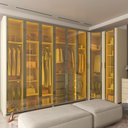Ver imagem 1 de Guarda-Roupa Modulado Lúmine 8 Portas 4 Gavetas com Vidro e LED 100% MDF Off White - Pnr Móveis