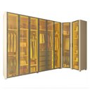 Ver imagem 2 de Guarda-Roupa Modulado Lúmine 8 Portas 4 Gavetas com Vidro e LED 100% MDF Off White - Pnr Móveis