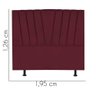 Cabeceira Bélgica 195cm King Size Quarto Luxo Cama Box Suede Bordô - D House Decor - 3