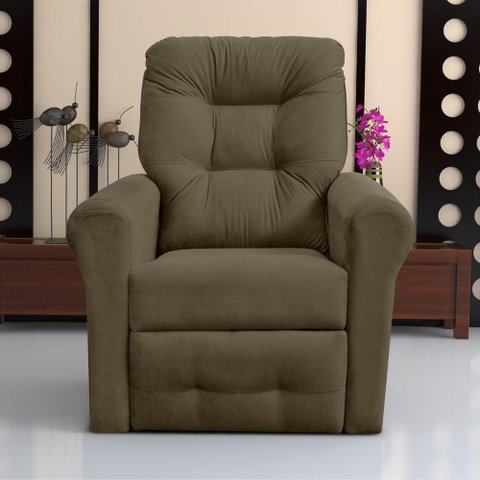 Poltrona Reclinável para Descanso Guaíra Suede Cappuccino