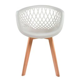 Cadeira Para Mesa De Jantar Cozinha Web Branca Wood Base Madeira - 2