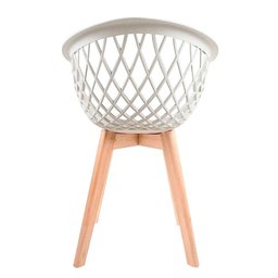 Cadeira Para Mesa De Jantar Cozinha Web Branca Wood Base Madeira - 4