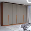 Ver imagem 4 de Guarda-roupa Casal Luxe 2,42 Metros 6 Portas 4 Gavetas Freijó/cinza - Panorama Móveis