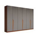Ver imagem 1 de Guarda-roupa Casal Luxe 2,42 Metros 6 Portas 4 Gavetas Freijó/cinza - Panorama Móveis