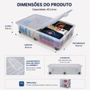 Ver mais imagens de Caixa 45 Litros Transparente Carrinho 6 Rodinhas Organizador Empilhavel Grande Multiuso Cama Contain