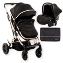 Ver imagem 1 de Carrinho C/ Moises 3 em 1 Kaia C/ Bebe Conforto e Bolsa Black - Kikkaboo