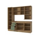 Ver imagem 3 de Armário de Cozinha Compacta Nicho Micro-ondas 100% Mdf 230cm Nogueira/verde Oliva Celeste