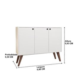 Balcão Aparador Buffet Congo Branco Brienza Movelaria - 4