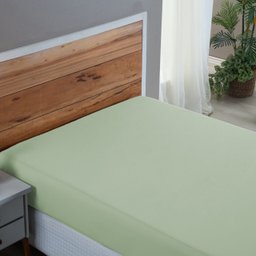 Lençol Hotel 200 Fios Solteiro Avulso com Elástico 100% Algodão Toque Macio:verde Bebe - 2