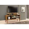 Rack Lion Sala Estar Tv Estante com Nichos e Prateleiras:nature/off - 1