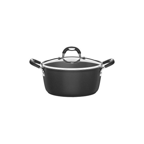Caçarola Mônaco Induction Alumínio Revestimento Antiaderente Starflon Preto 28 Cm 6,4 L