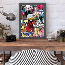 Quadro Grande Decoração Home Office Elegante Moderno Revenda:Tio Patinhas Graffite - 3