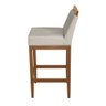 Banqueta Alta Lyara em Madeira Maciça com Encosto estofada Suede bege Marinho Móveis Banqueta Lyara - 3