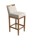 Ver imagem 1 de Banqueta Alta Lyara em Madeira Maciça com Encosto estofada Suede bege Marinho Móveis Banqueta Lyara