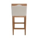 Ver imagem 4 de Banqueta Alta Lyara em Madeira Maciça com Encosto estofada Suede bege Marinho Móveis Banqueta Lyara