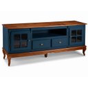 Ver imagem 1 de Rack Hanover 2 Portas com Vidro Cruzeta 2 Gavetas + Nicho Pés Luis Xv 75 X 195 X 40 Cm (a X L X P)