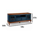Ver imagem 3 de Rack Hanover 2 Portas com Vidro Cruzeta 2 Gavetas + Nicho Pés Luis Xv 75 X 195 X 40 Cm (a X L X P)