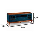Ver imagem 3 de Rack para TV até 75 Polegadas 195cm 2 Portas Vidro Cruzeta 2 Gavetas Prateleira Interna Pés Luis Xv