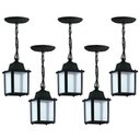 Ver imagem 1 de Kit 5 Pendentes Luminárias de Teto Colonial Vintage Preto Interno Externo Bivolt E27 Dital