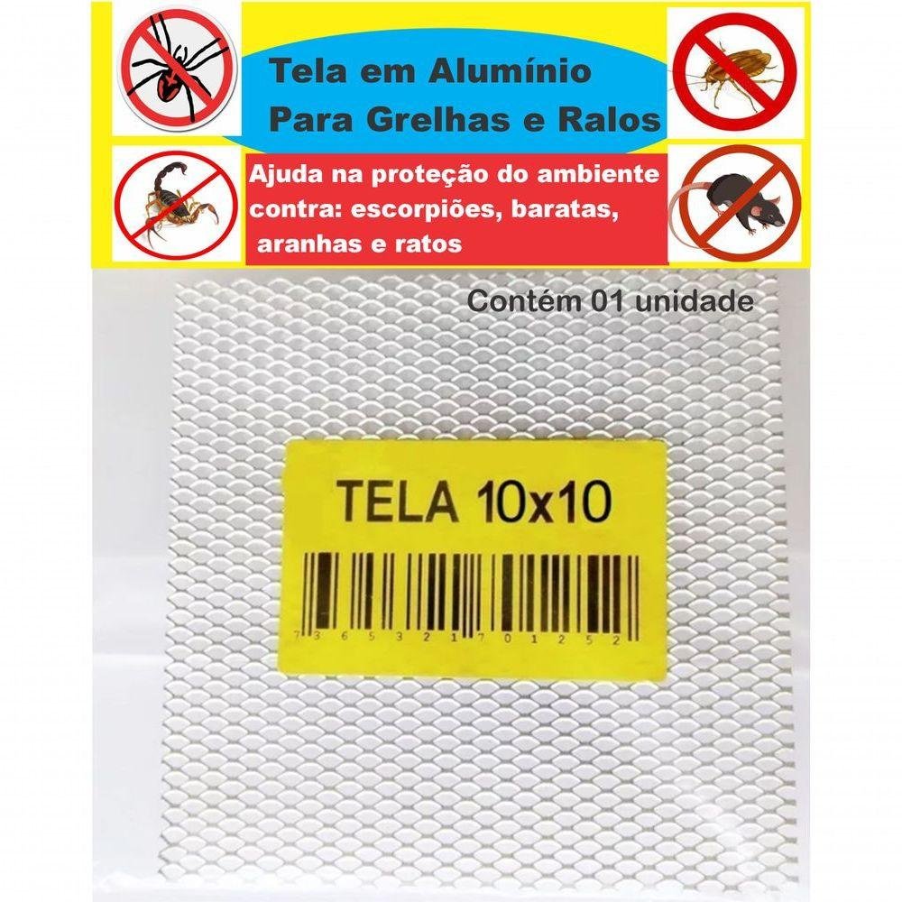 Tela para Ralo 10x10 Cm em Alumínio Anti Inseto - 1