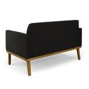 Ver mais imagens de Conjunto 2 Poltronas e 1 Namoradeira Decorativa Isabella Pés Fixo em Madeira Castanho Suede Preto G1