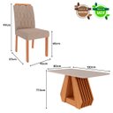 Ver imagem 3 de Conjunto de Mesa de Jantar Tampo de Vidro Off White Agata e 4 Cadeiras Paola Madeira Linho Bege e na