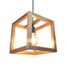 Luminária Teto Pendente Madeira Industrial Quadrado Cubo - 1