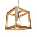 Ver imagem 1 de Luminária Teto Pendente Madeira Industrial Quadrado Cubo