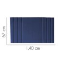 Ver imagem 3 de Painel Estofado Grécia Casal Madeira Maciça Couro Sintético Azul Marinho Gat Magazine 140cm