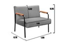 Ver imagem 5 de Namoradeira Decorativa Jade Braços Fixo - Linho Cinza