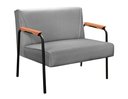 Ver imagem 1 de Namoradeira Decorativa Jade Braços Fixo - Linho Cinza