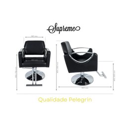 Cadeira Hidráulica Salão Barbeiro Pelegrin PEL-04Aa Preto - 2