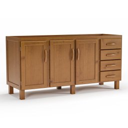 Balcão de Pia para Cozinha 160 Cm 3 Portas 4 Gavetas Frida Imbuia Fosco - 2