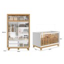 Ver imagem 2 de Quarto de Bebê com Berço Slim 4315 e Roupeiro 5085 Flora Branco Freijó Qmovi + Colchão Ortobom